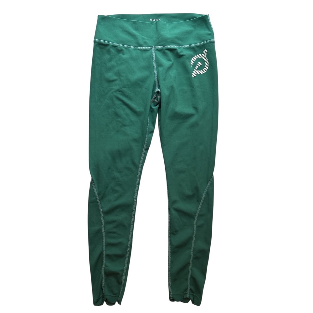 Peloton Green High Rise Scallop Hem Leggings‎ Performance Fabric Women's Size L